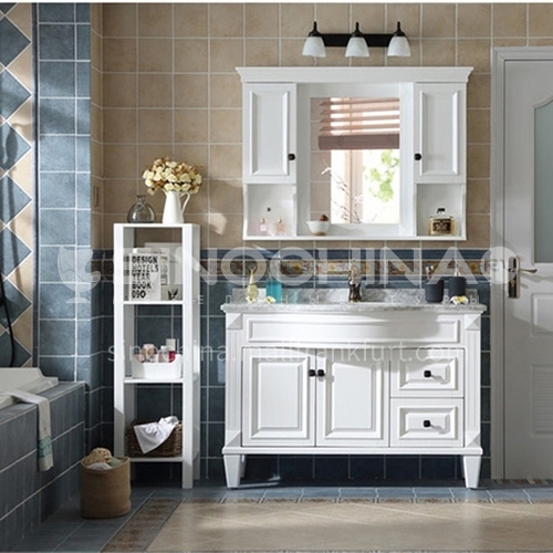 European style bathroom cabinet solid wood antique mirror cabinet combination M009-Empire 